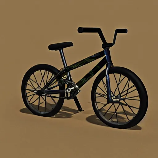 Image similar to a 3 d render of a bmx bike