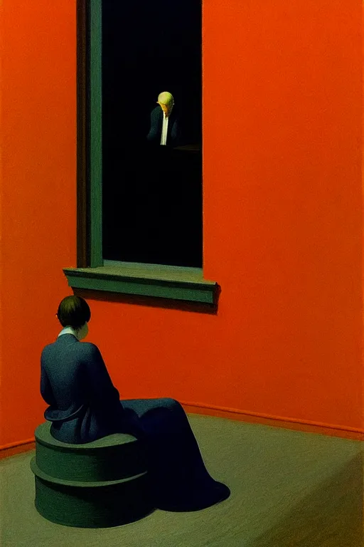 Prompt: depression, edward hopper and james gilleard zdzislaw beksisnski higly detailed