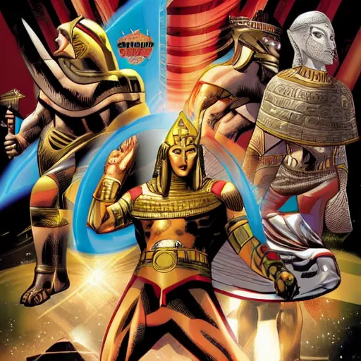 Image similar to egyptian gods marvel comics