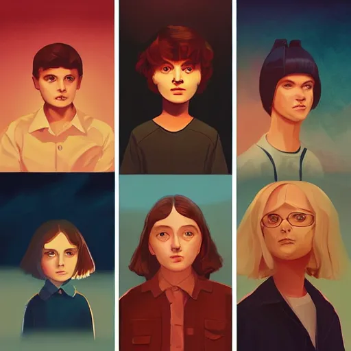 Image similar to face icon stylized minimalist stranger things, loftis, cory behance hd by jesper ejsing, by rhads, makoto shinkai and lois van baarle, ilya kuvshinov, rossdraws global illumination