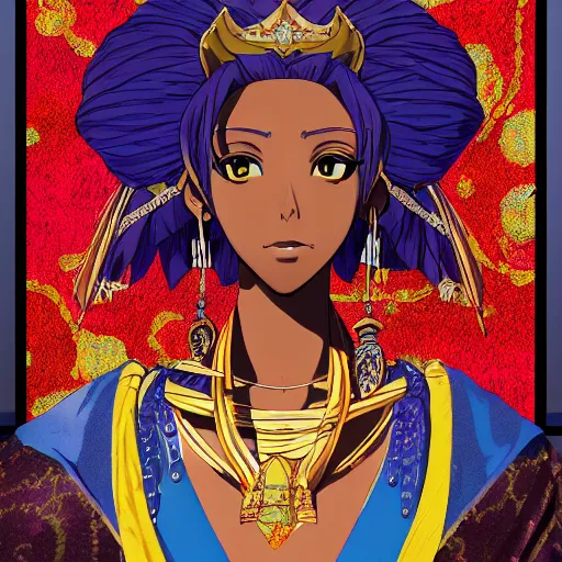 Prompt: portrait of queen of sheba, anime fantasy illustration by tomoyuki yamasaki, kyoto studio, madhouse, ufotable, comixwave films, trending on artstation