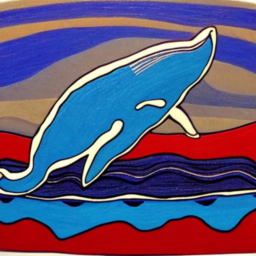 Image similar to whale in style of haida gwaii, pacific northwest coast, native american art, clean