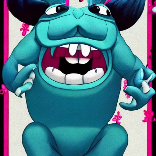Prompt: creepy monster version of Stitch from Lilo & Stitch