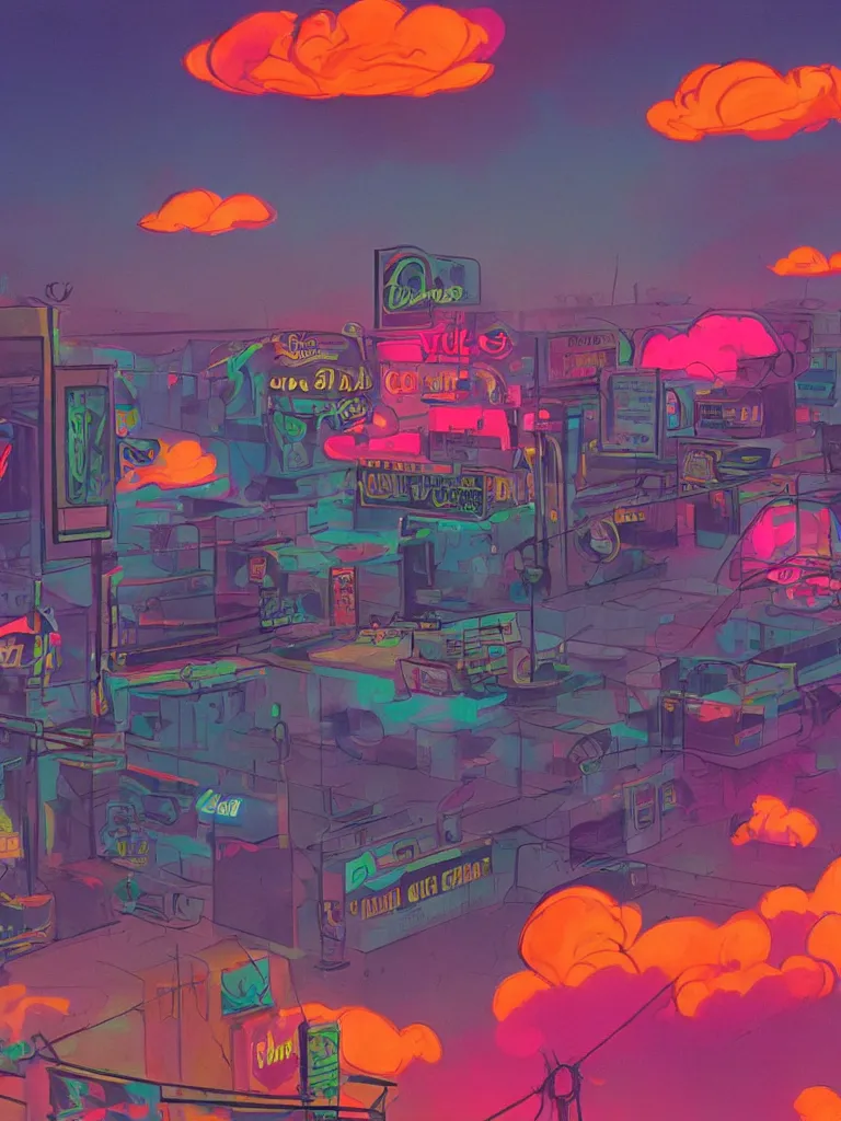 Image similar to neon gas glow in the dark clouds by disney concept artists, blunt borders, rule of thirds