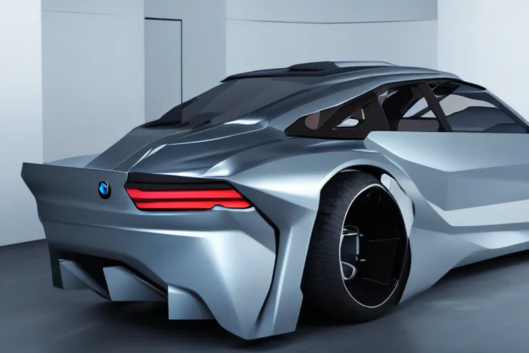 Image similar to cyberpunk bmw concept inspired sports car, futuristic look, highly detailed body, very expensive, photorealistic camera shot, bright studio setting, studio lighting, crisp quality and light reflections, unreal engine 5 quality render