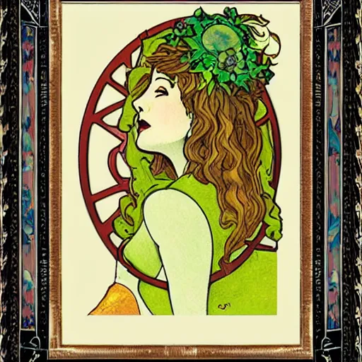 Image similar to ozma of oz, art nouveau, detailed portrait