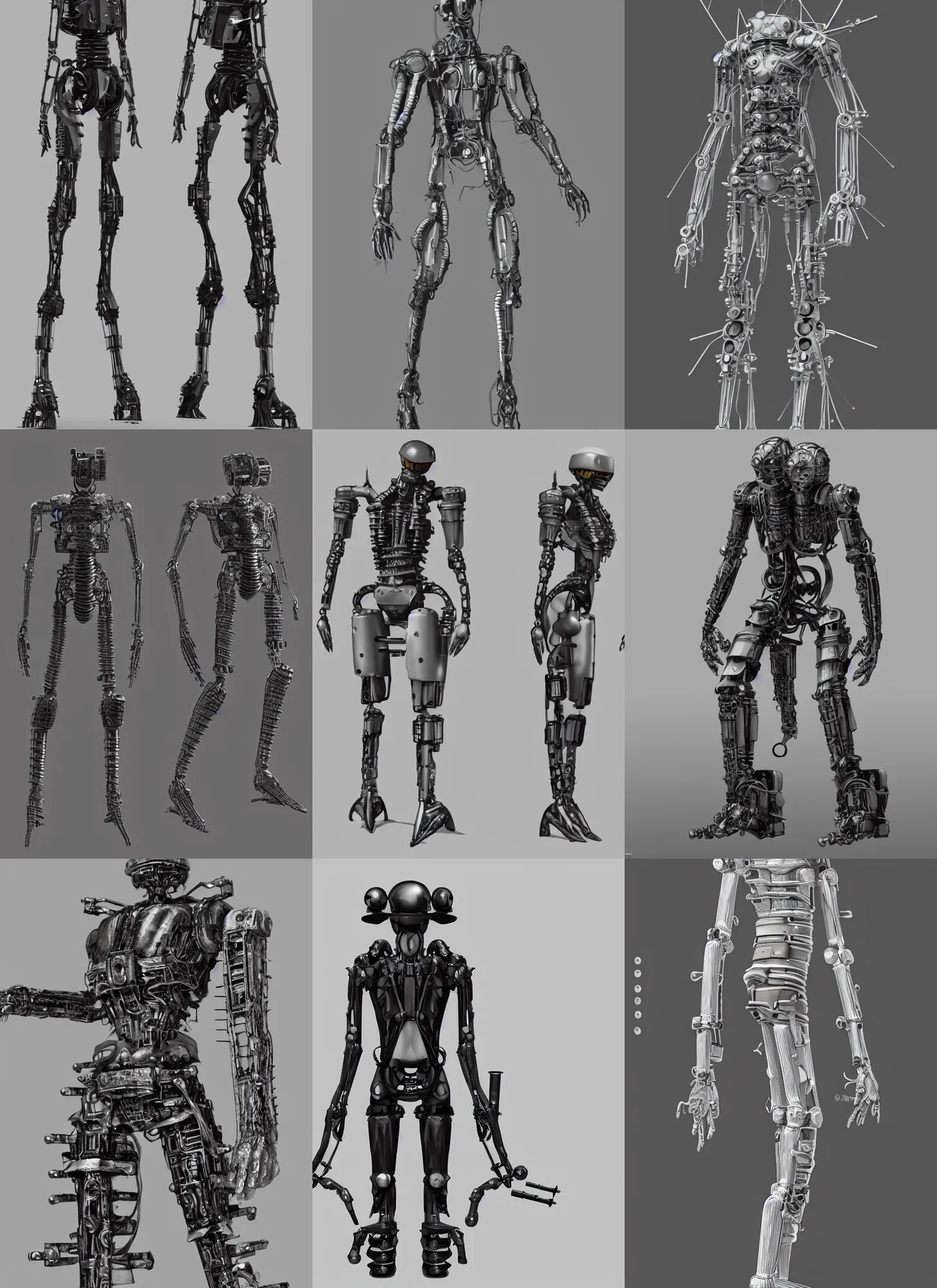 Prompt: CAD design of a photorealistic hardened posthuman android body modeled after industrial hydraulic machinery with prominent ceramic hex tile armor plates and multiple appendages, solidworks, catia, autodesk inventor, unreal engine, silicon life exoskeleton cad design inspired by Masamune Shirow and Tsutomu Nihei from BLAME!, product showcase, octane render 8k