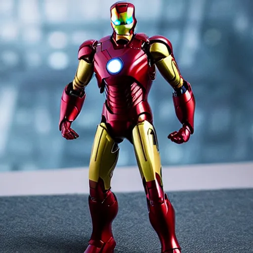 Image similar to iron man action figure, 4k realistic photo