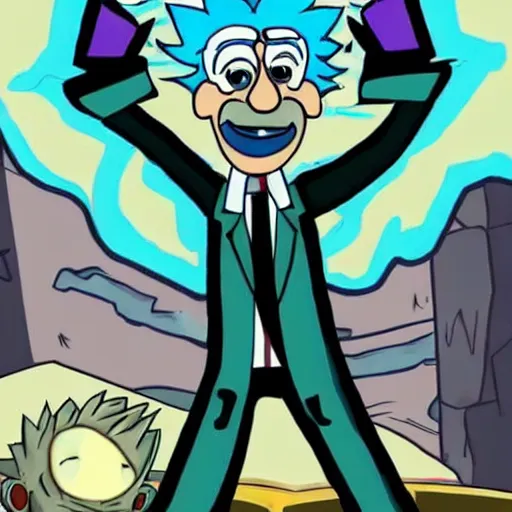 Prompt: albert einstein as rick sanchez