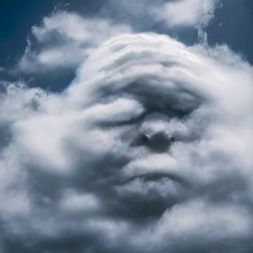 Image similar to face in a cloud, pareidolia, photography, 4 k, blue sky