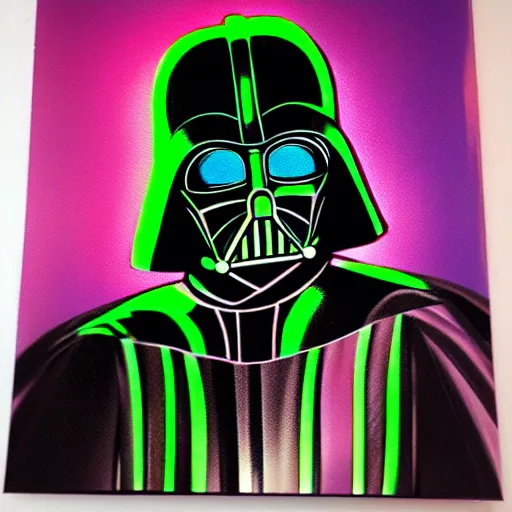 Prompt: iridescent Darth Vader