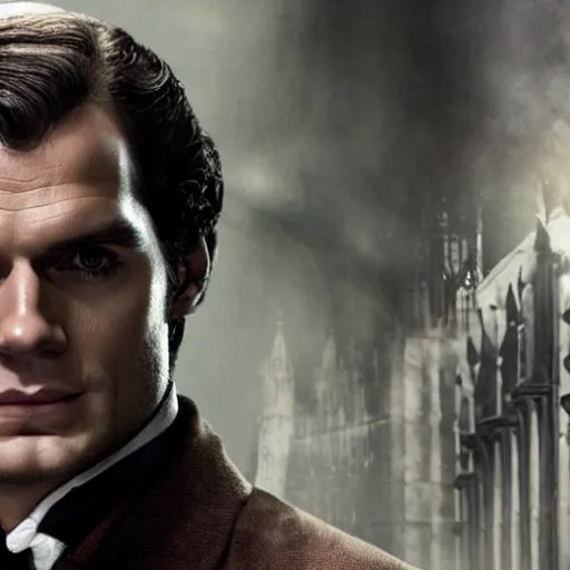 Image similar to Henry Cavill as Sherlock Holmes