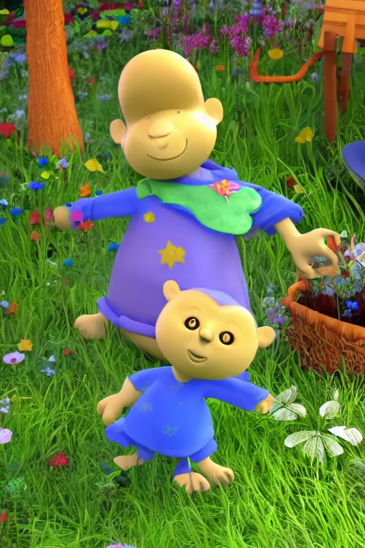 Prompt: in the night garden 3 d blender model high resolution