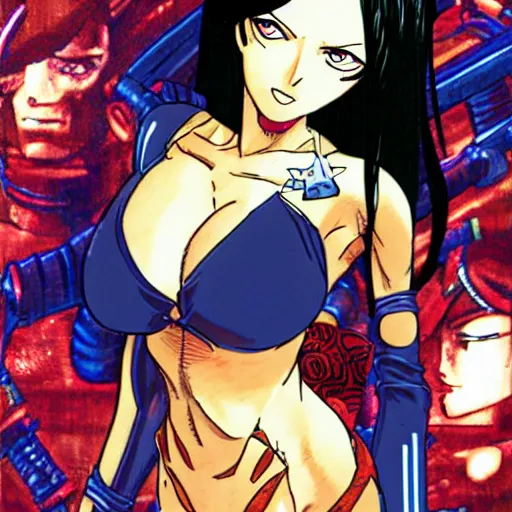 Prompt: nico robin is a cyborg by satoshi kon