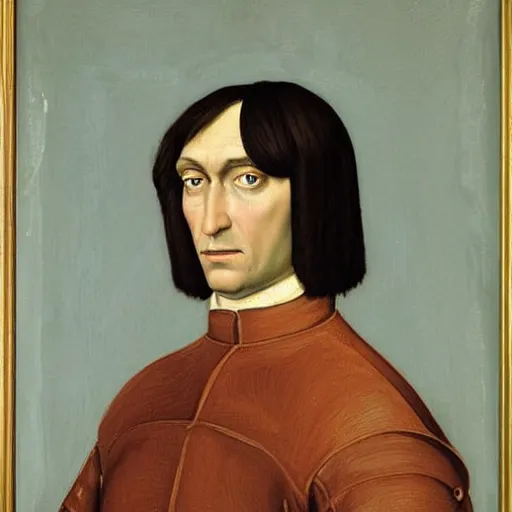 Image similar to a renaissance style portrait painting of Lord Farquaad