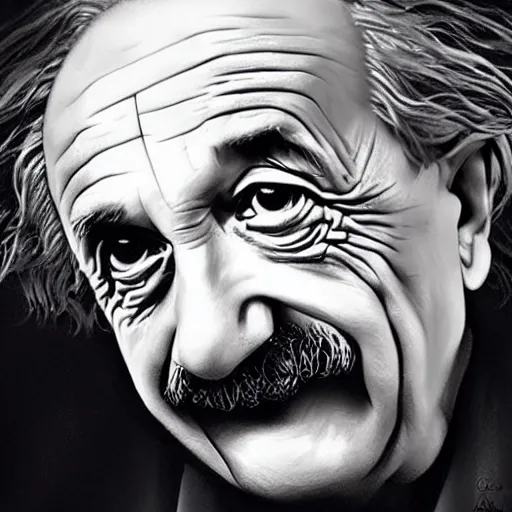 Image similar to portrait of Albert Einstein, Greg Rutkowski, photorealistic