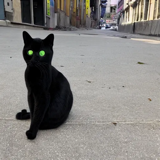 Prompt: a cat with cyberpunk parts in the city