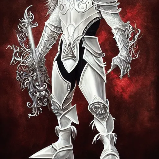 Image similar to anthropomorphized anthropomorphized white lion paladin in armor casting spell, evil, menacing pose, concept art, insanely detailed and intricate, hypermaximalist, elegant, ornate, hyper realistic, super detailed, art deco, cinematic, trending on artstation, magic the gathering artwork