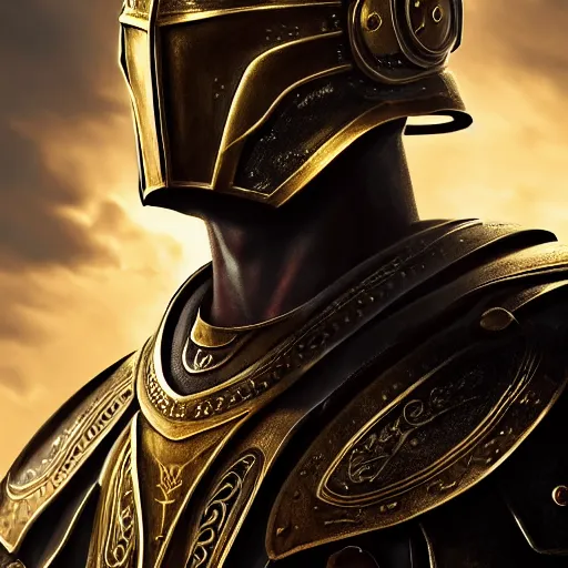 Image similar to unknown The Elder Scrolls VI character portrait, partially clothed in metal-plated battle armor, atmospheric lighting, painted, intricate, volumetric lighting, beautiful, golden hour, sharp focus, ultra detailed, by Leesha Hannigan, Ross Tran, Thierry Doizon, Kai Carpenter,Ignacio Fernández Ríos