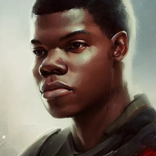 Image similar to portrait of a man by greg rutkowski, he looks like john boyega, star wars expanded universe, he is about 2 0 years old, wearing the tactical gear of the galactic alliance, digital painting, artstation, concept art, smooth, sharp foccus ilustration, artstation hq