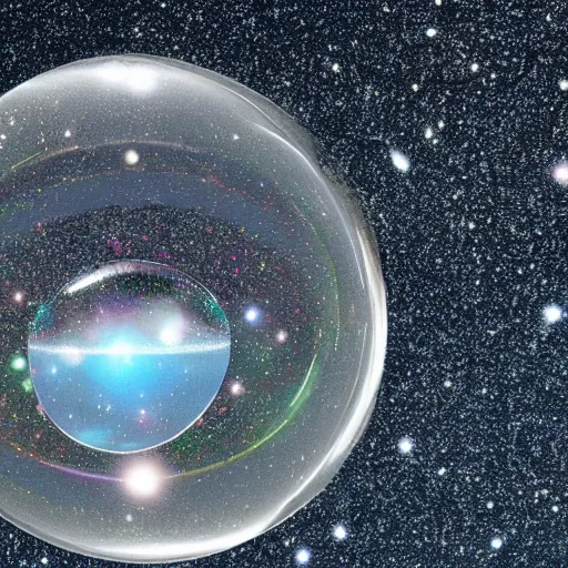 Image similar to a bubble with the entire universe inside of it