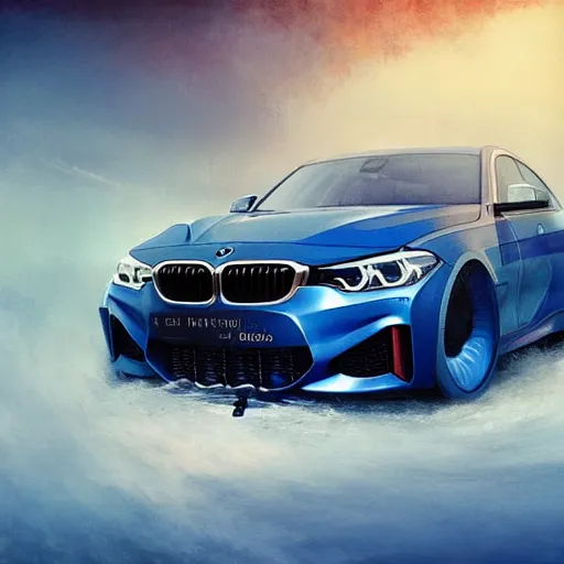 Image similar to bmw by elena vizerskaya and ivan aivazovsky, perfectly detailed, artstation, sharp focus, highly detailed, studio photography, impresion de giclee arte abstracto, award winning