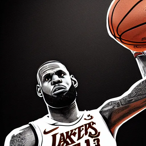 Prompt: lebron james digital art, detailed, good lighting, unreal engine