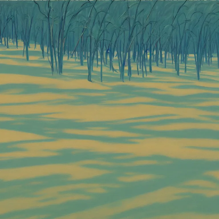 Prompt: a network of hubs in nature, painted by Alex Katz, painted by Edward Hopper, airbrush