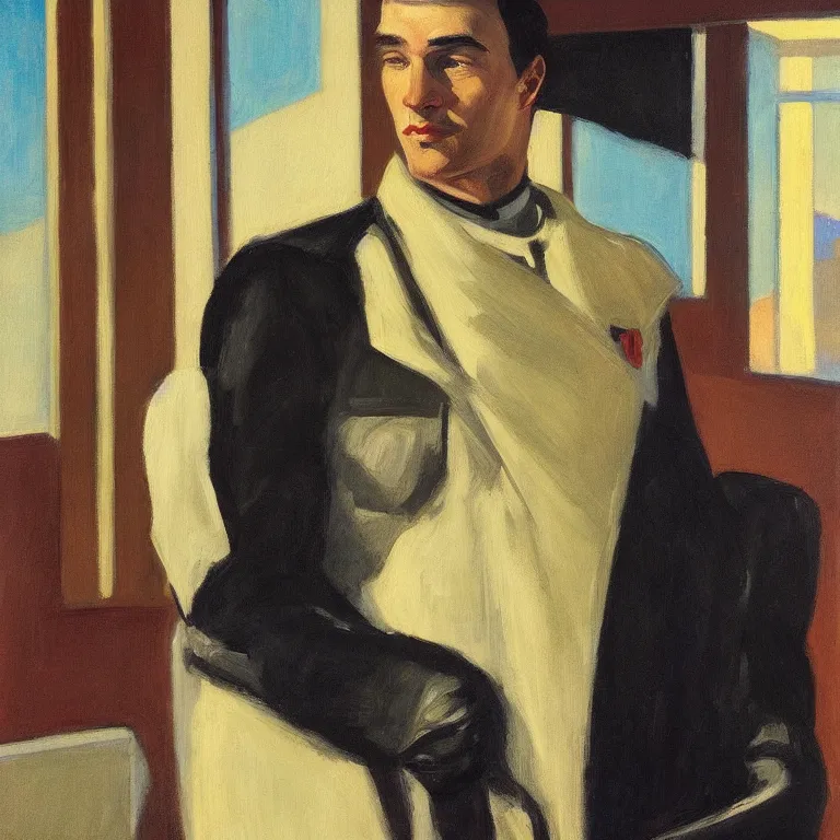 Image similar to portrait of duke leto atreides, art deco, painted by Edward Hopper