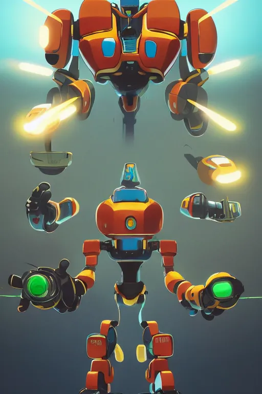 Image similar to metabots medabots medarotto medarot robot minimalist comics, behance hd by jesper ejsing, by rhads, makoto shinkai and lois van baarle, ilya kuvshinov, rossdraws global illumination ray tracing hdr radiating a glowing aura