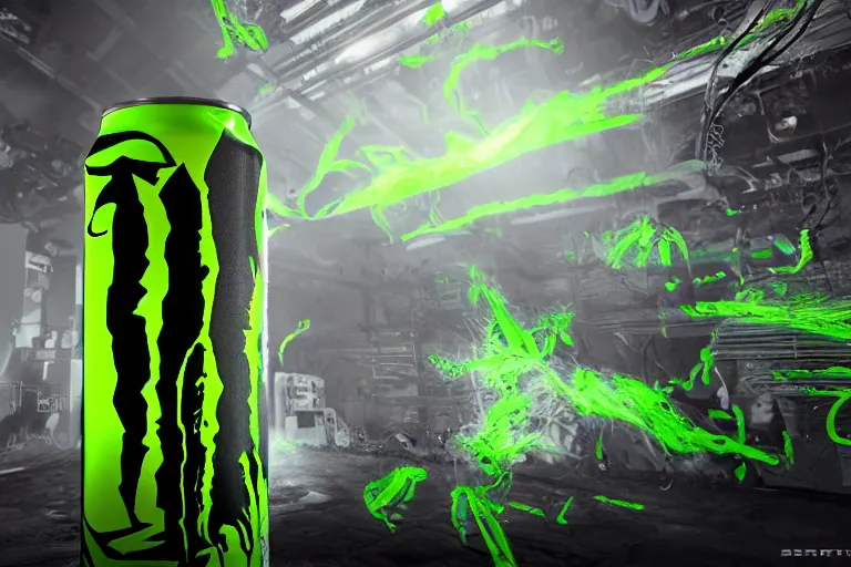 Image similar to monster energy drink, illumination ray tracing hdr fanart arstation by sung choi and eric pfeiffer and gabriel garza and casper konefal