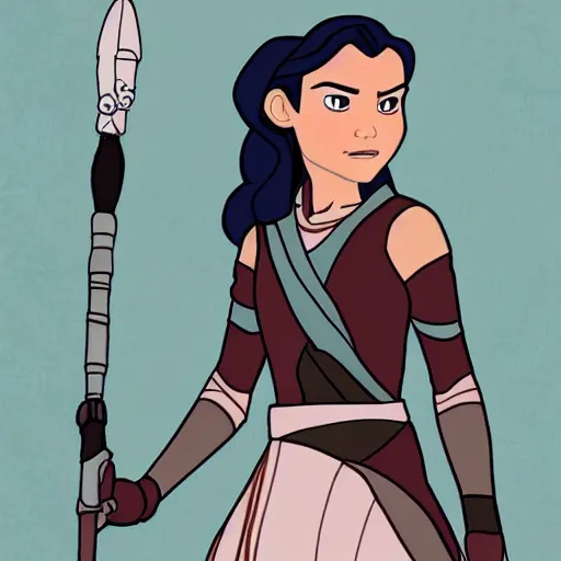 Image similar to Rey Starwalker, Disney princess in the style of Disney animation - W 1200
