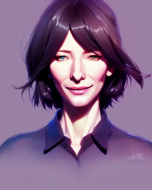 Image similar to cate blanchett, portrait shinkai makoto studio ghibli studio key hideaki anno sakimichan stanley artgerm lau rossdraws james jean marc simonetti elegant highly detailed digital painting artstation pixiv