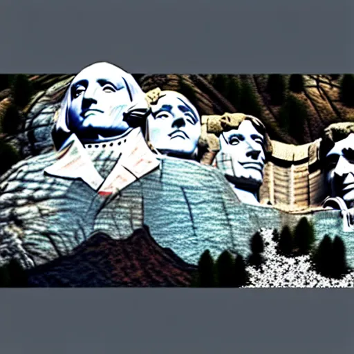 Image similar to Mount Rushmore showing the beatles, digital painting, 3D, Artstation, octane renderer