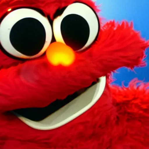 Prompt: elmo melting in a fire