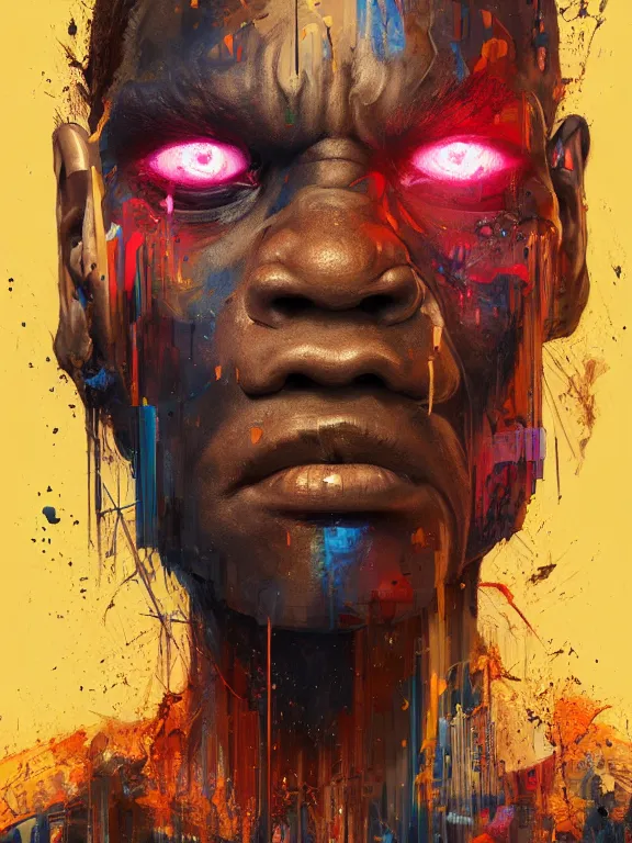 Prompt: art portrait of Balrog,8k,by tristan eaton,Stanley Artgermm,Tom Bagshaw,Greg Rutkowski,Carne Griffiths,trending on DeviantArt,face enhance,hyper detailed,minimalist,cybernetic, android, blade runner,full of colour,