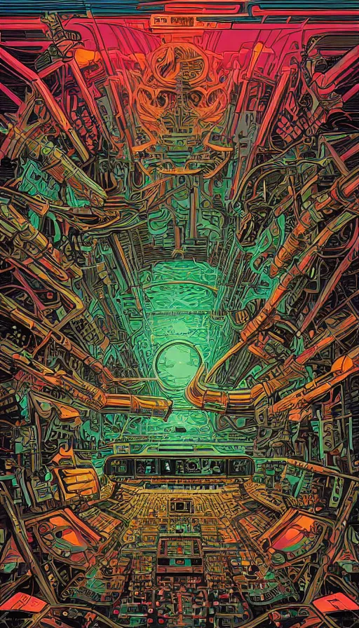 Image similar to techno artwork, by dan mumford,