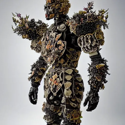 Image similar to an armor made of orchids. intricate. detailed. hyper real.