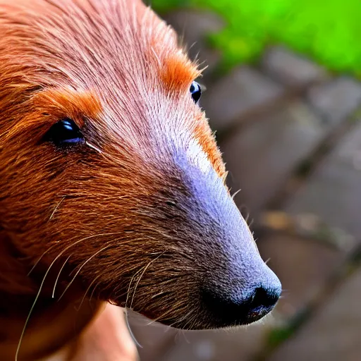 Prompt: capybara dachshund mixed breed