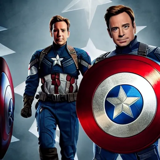 Prompt: jimmy fallon as captain america, avengers endgame movie, movie still, 8 k