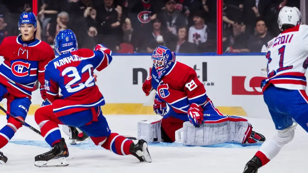 Prompt: Nick Suzuki first penalty shot goal as a Habs