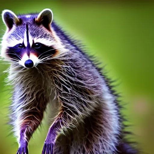 Prompt: a portrait photo of a beautiful racoon planning a party