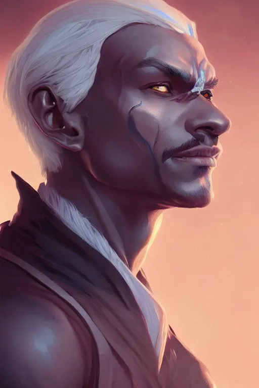 Prompt: A handsome Drow, highly detailed, digital painting, artstation, concept art, smooth, sharp focus, illustration, Unreal Engine 5, 8K, art by artgerm and greg rutkowski and Alphonse Mucha