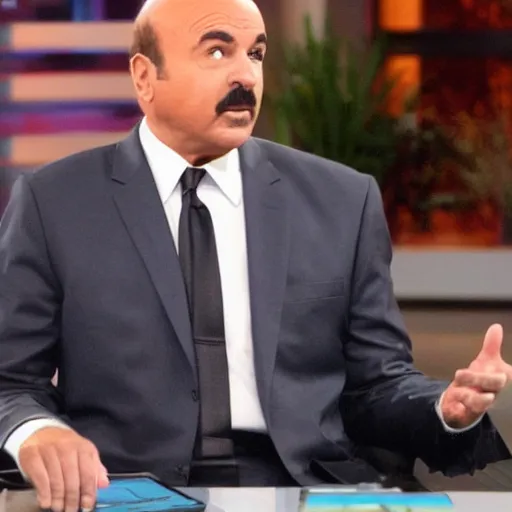 Prompt: dr phil piloting a ufo