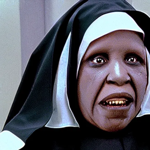 Image similar to sister mary clarence as the nun horror zombie ( no gore )