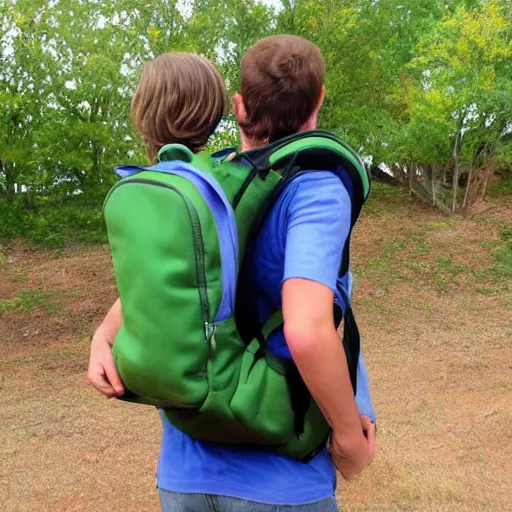 Prompt: a human backpack