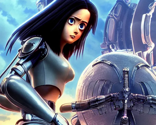 Image similar to a beautiful film still from the battle angel alita sequel, futuristic, cinematic lighting, highly detailed, photorealistic, high resolution