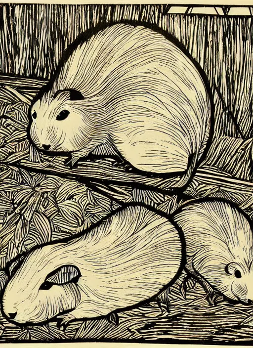 Image similar to guinea pig woodcut print by Samuel Jessurun de Mesquita