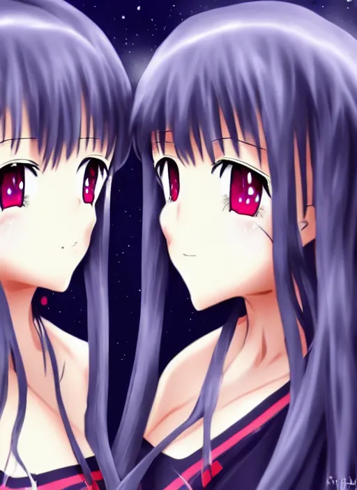 Prompt: two beautiful witches with twintails taunting each other, gorgeous faces, smooth, detailed anime art