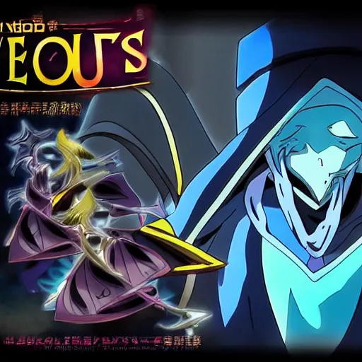 Image similar to Karthus from League of Legends in anime movie, dragonballz, jojo